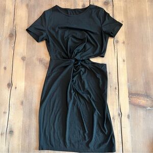 Shein Black Cut Out Body Con Short Sleeve Dress